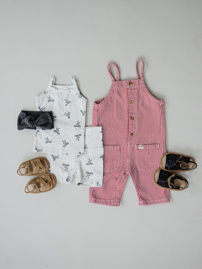 Red Stripe Overalls