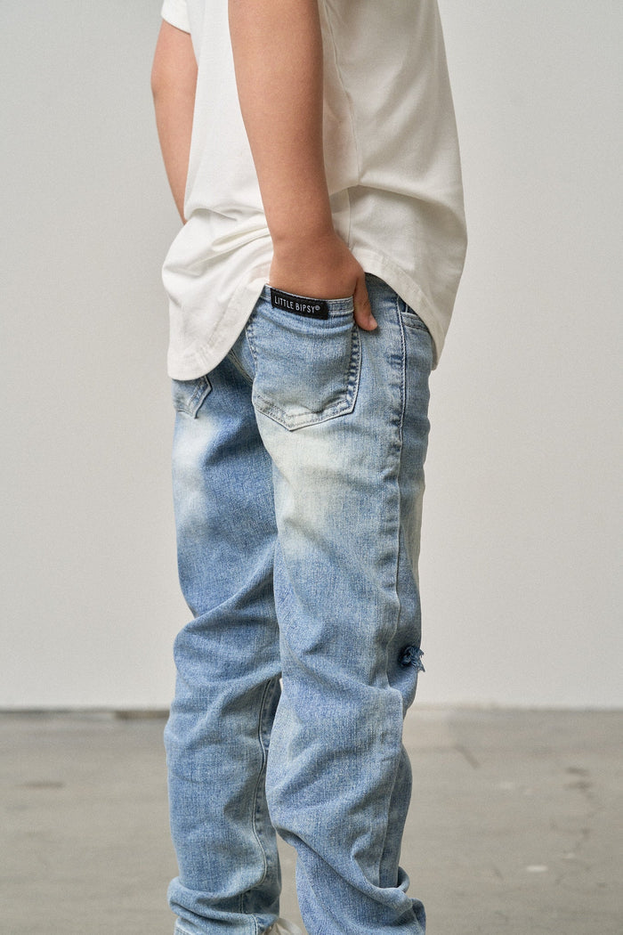 Relaxed Fit Distressed Denim