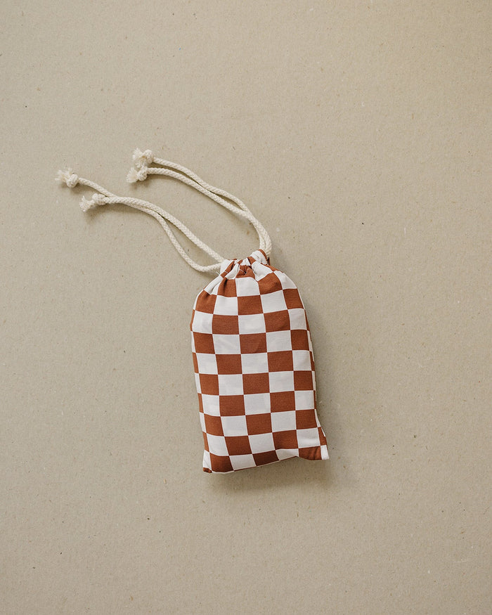 Rust Checkered Ribbed Bamboo Multi-Use Cover