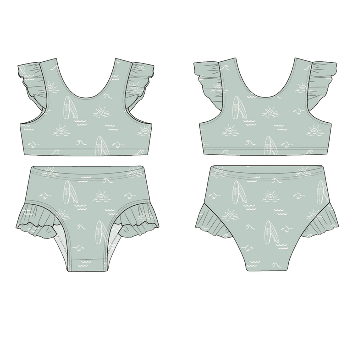 Sage Surfer Flutter Bikini