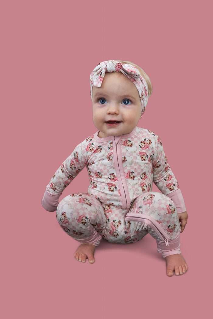 SANTA BABY CHECKERS DREAM ROMPER