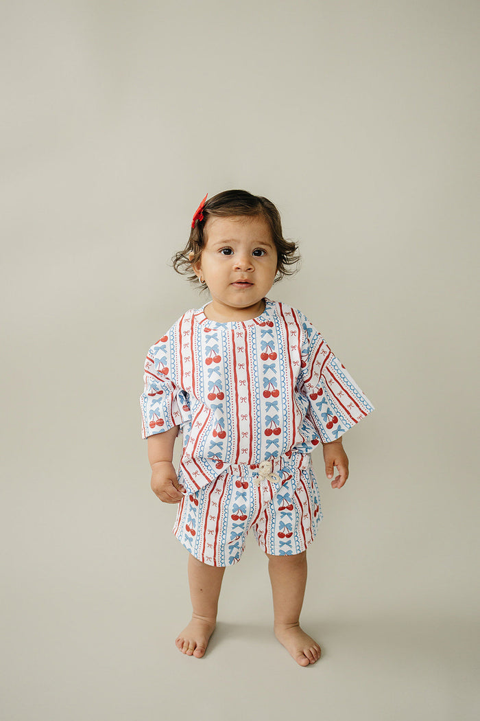 Shorts Set | Cherries & Stripes