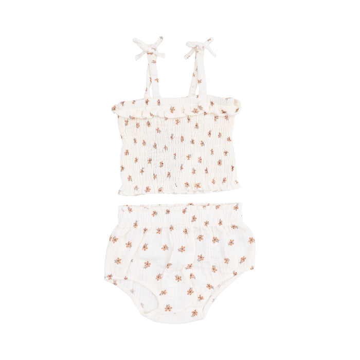 Smocked Ruffle Top and Bloomer - Bitty Blooms
