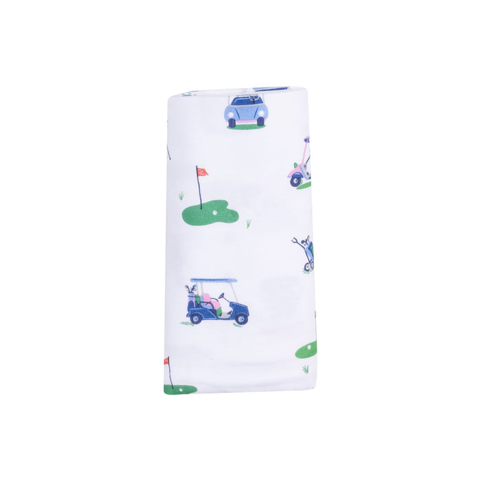 Swaddle Blanket - Vintage Golf Carts Pink
