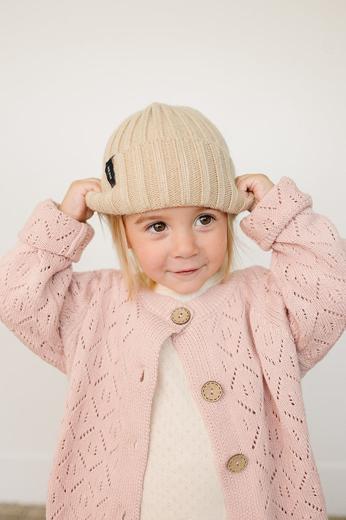 Tan Chunky Knit Beanie