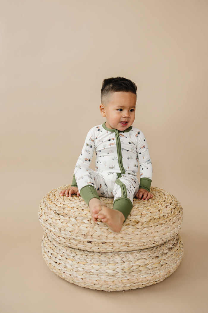 Tiny Tractors Bamboo Zippy Pajamas