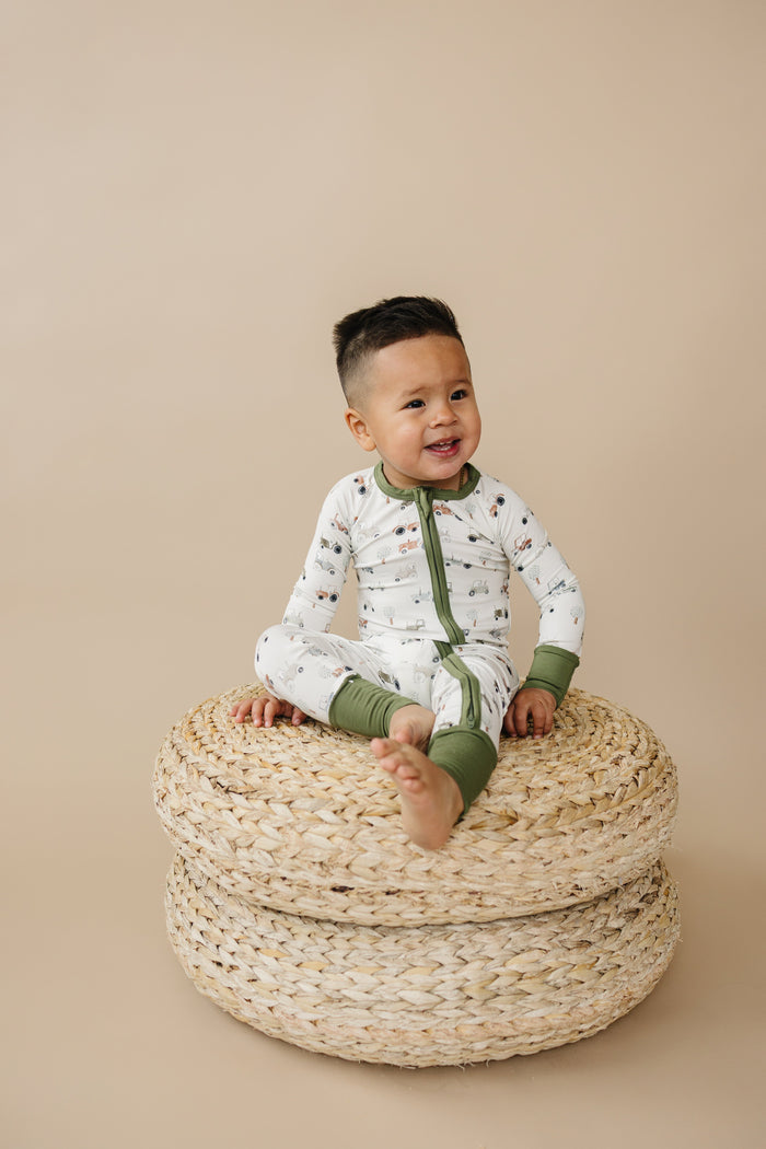 Tiny Tractors Bamboo Zippy Pajamas