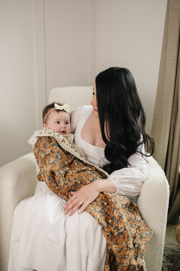 Venetian Floral + Autumn Bloom Lace Muslin Quilt