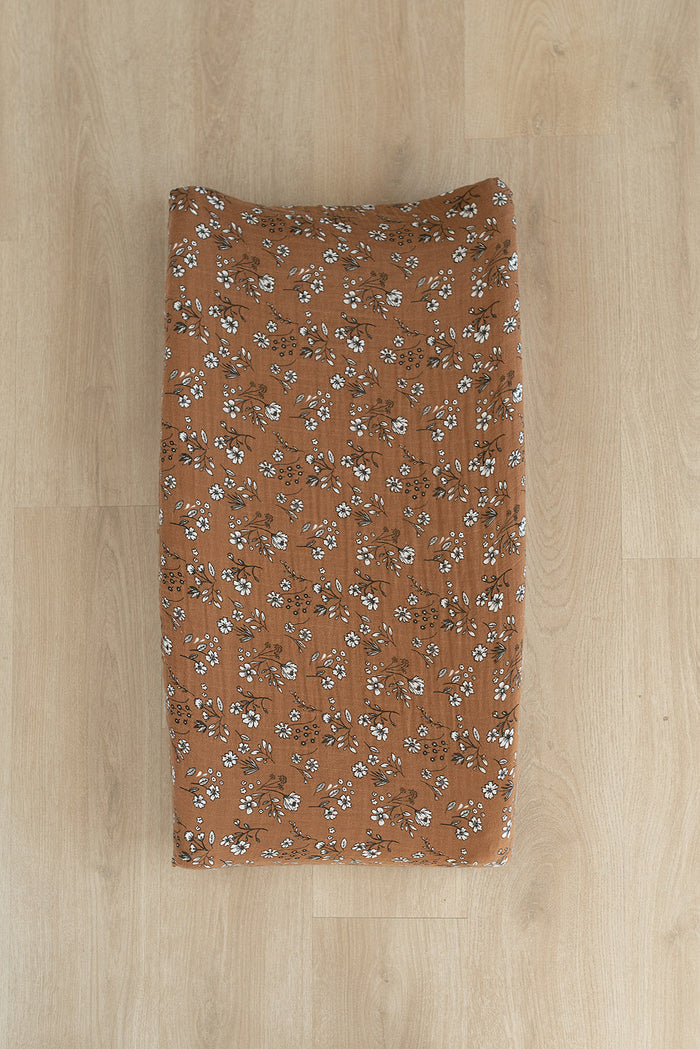 Vintage Floral Muslin Changing Pad Cover