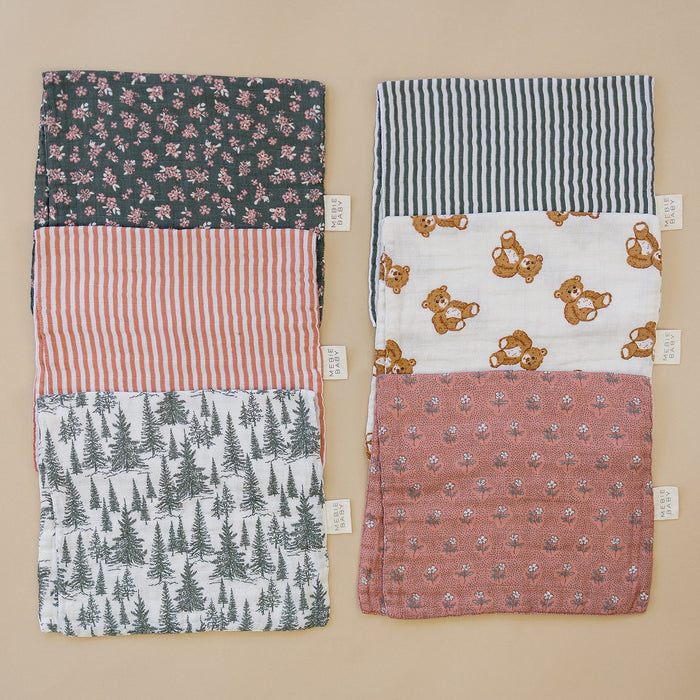 Vintage Pink Floral Muslin Burp Cloth