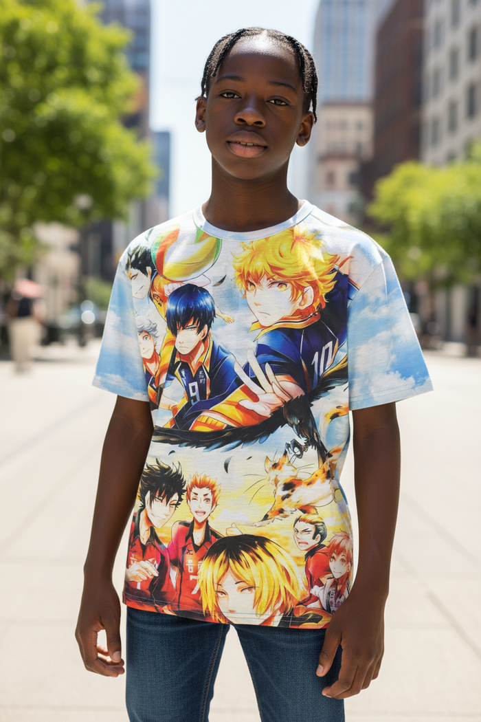 Volleyball Champion Style Graphic T-Shirt – Anime  Casual Tee