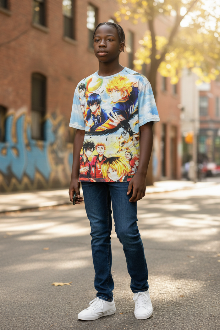 Volleyball Champion Style Graphic T-Shirt – Anime  Casual Tee