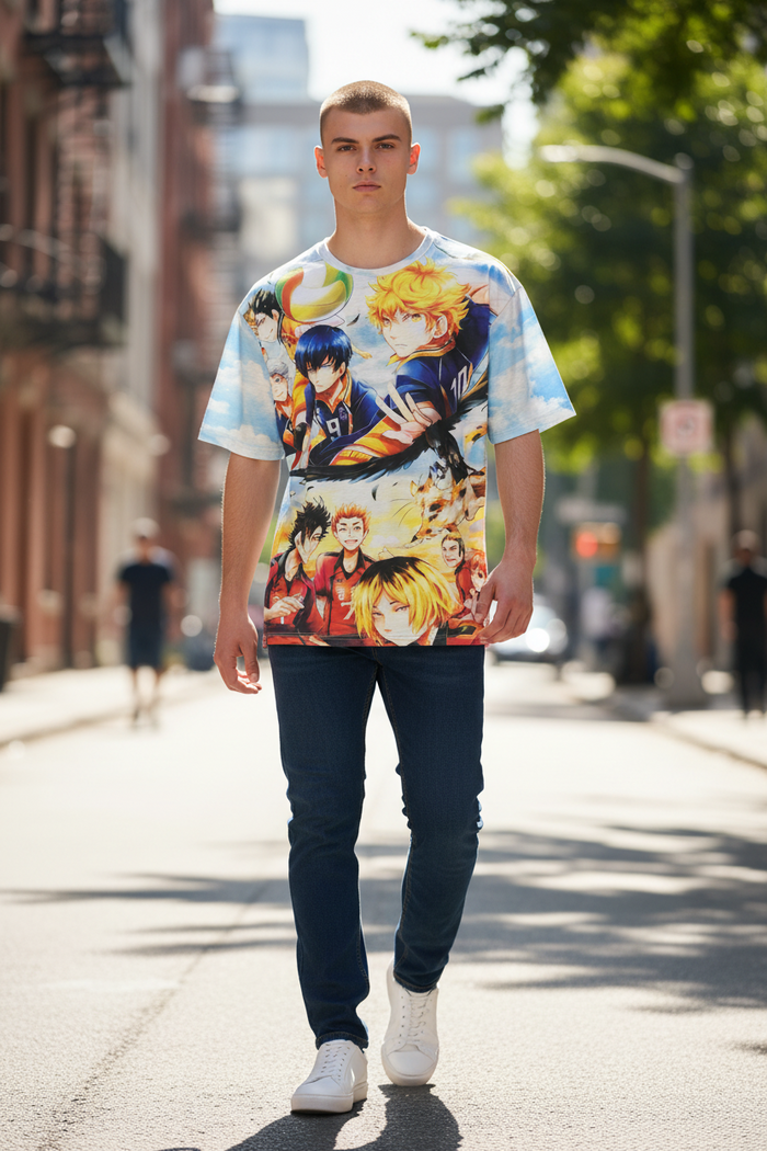 Volleyball Champion Style Graphic T-Shirt – Anime  Casual Tee