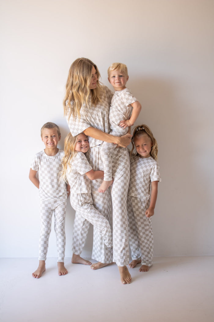 Women's Boxy Tee Lounge Set | Checkerboard