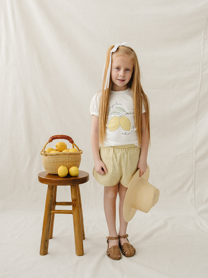 Yellow Gingham Shorts