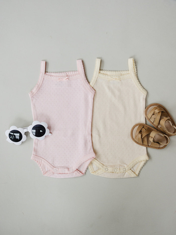 Yellow Pointelle Tank Bodysuit